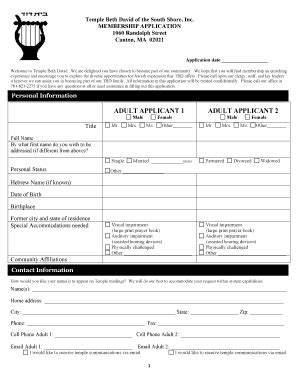 Fillable Online Sample Membership Application for Website Fax Email ...