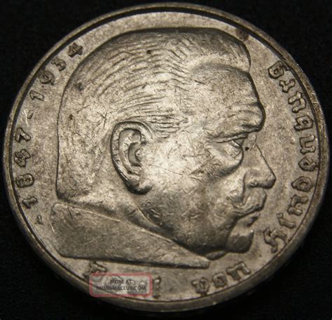 Third Reich Silver Coin 5 Reichsmark 1936 A