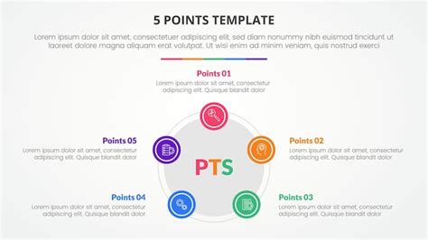5 points stage template infographic concept for slide presentation with ...
