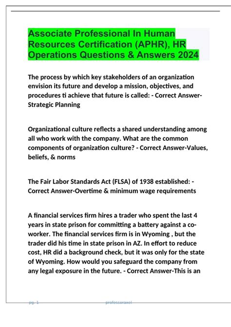 Associate Professional In Human Resources Certification (APHR), HR ...