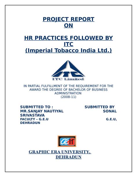 A study of hr practices in itc pdf free - PROJECT REPORT ON HR ...