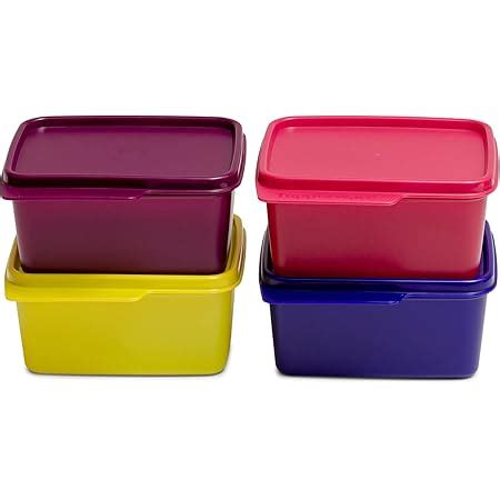 Buy tupperware. Plastic Container - 500ml, 4 Pieces, Multicolour Online ...
