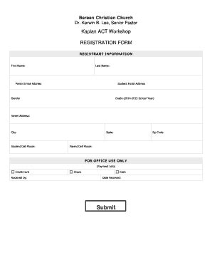 Fillable Online REGISTRANT INFORMATION - Berean Christian Academy Fax ...