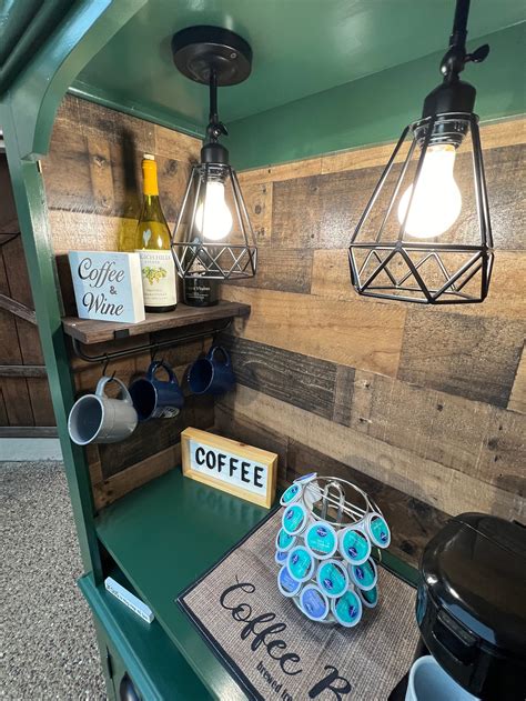 Hunter Green Coffee Bar, Beverage Cabinet, Broyhill Hutch, Coffee and ...