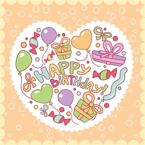 愉快的生日贺卡 向量例证. 插画 包括有 活动, 糖果, 享受, 背包, 喜悦, 看板卡, 狂欢节, 节假日 - 13620037