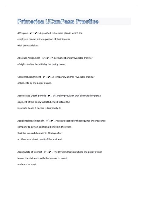 UCANPASS PRIMERICA PACKAGE DEAL - Stuvia US