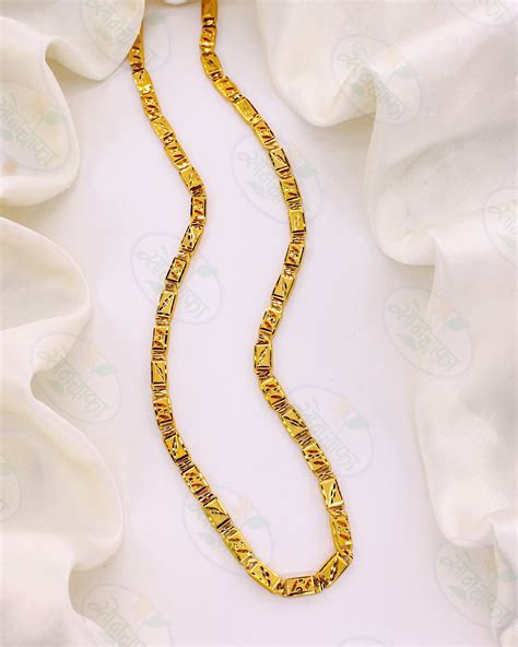 TEXTURED GOLD PLATED CHAIN – Sonchafa