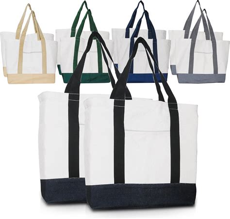 Amazon.com: Wovasco 10pcs Canvas Tote Bag, Colorful Tote Bags Bulk With ...
