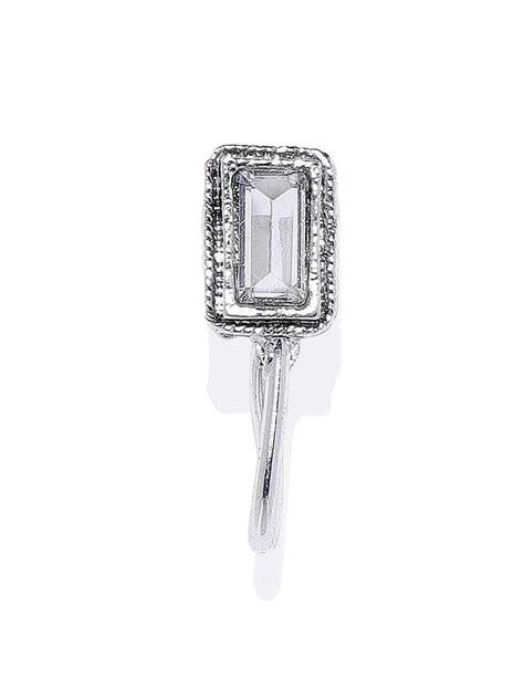 Textured Oxidised CZ Nose Ring – Trendisia