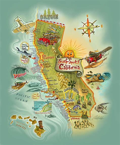Rick Rietveld — Surf Artist in Newport Beach, California | Surf art, Illustrated map, Surfing