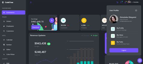 Admin Dashboard CodePen 的图像结果