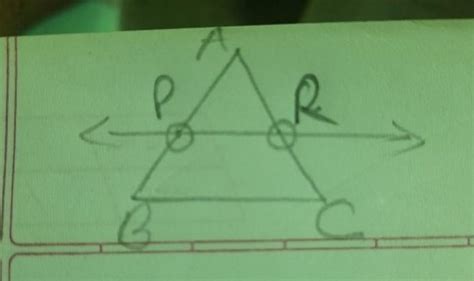 prove that : if a line parallel to a side of a triangle intersect the ...