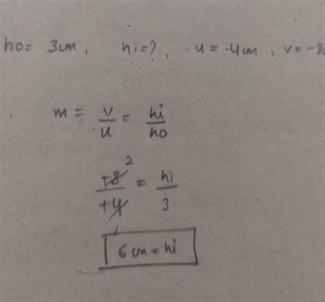 A 3 cm high object is in front of a thin lens . The object is 4 cm and ...