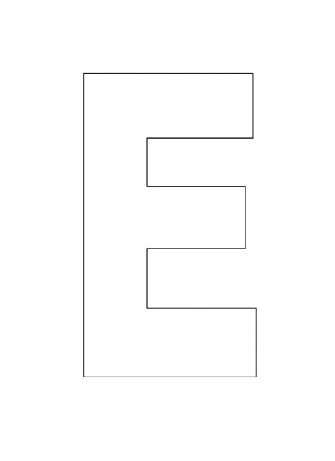 Letter E Template Printable