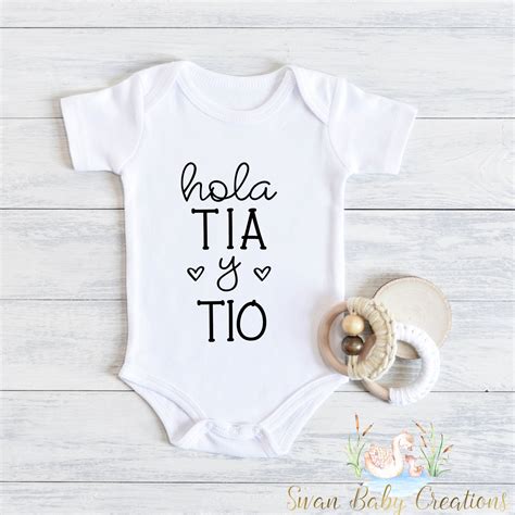Bella Canvas with Hola Tia Y Tio, Spanish Baby Announcement Outfit ...
