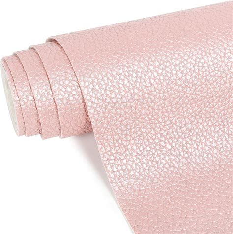 ZAIONE Pink Faux Leather Roll: 30cm x 135cm Pearl Lustrous Light Pink ...
