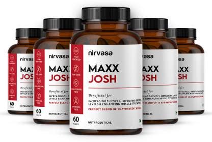 Nirvasa Maxx Josh Tablets with Ashwagandha & Safed Musli | T Boost for ...