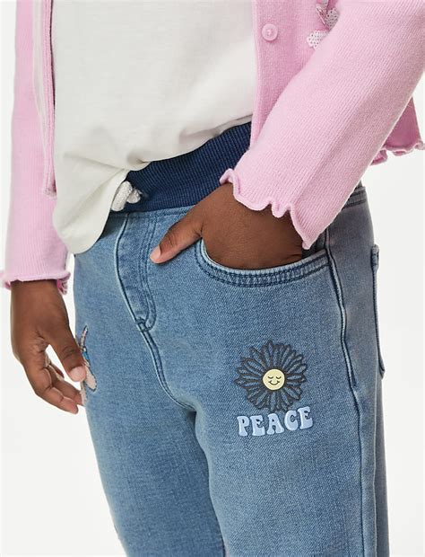 Buy Regular Cotton Rich Unicorn Jeans (2-8 Yrs) at Marks & Spencer