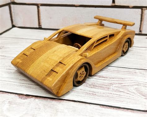 Wooden toy car Lamborghini Countach Handmade collectible | Etsy