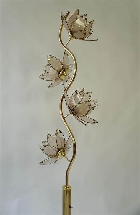 Mid Century Modern Vintage Hollywood Regency White Glass Lotus Flower ...