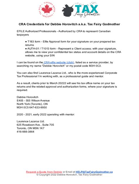 Fillable Online CRA Debbie Fax Email Print - pdfFiller