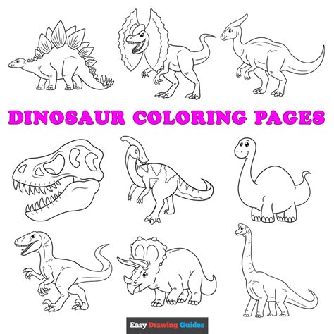 Free Dinosaur Coloring Pages for Kids - 16 Printable Sheets