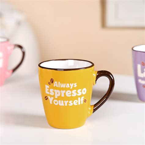 Puntastic Quotes Ceramic Coffee Mug Set Of 4 210ml Online - Premium ...