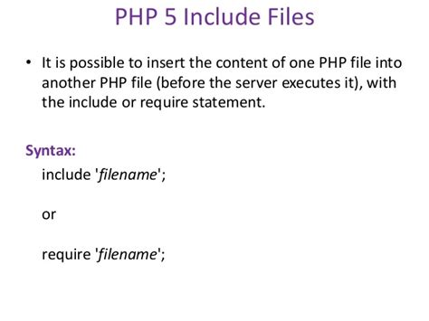PHP 5 Include Files – CodeBridePlus.com