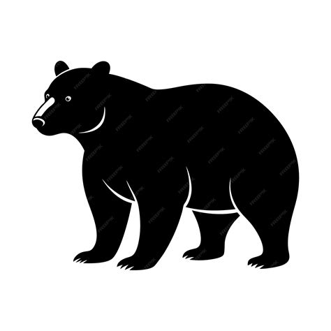 Premium Vector | Black bear silhouettes on the white background