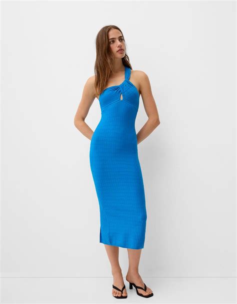 Asymmetric midi dress - Women | Bershka