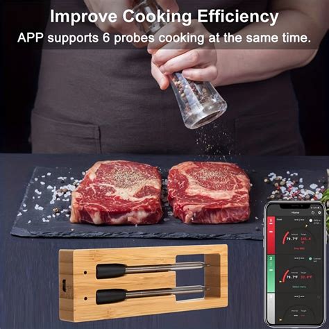 Smart Meat Thermometer Waterproof Wireless Dual Probe Digital Cooking ...