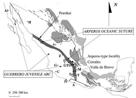 Simplified map of mexico showing the localities where the