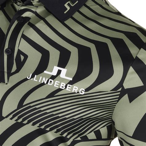 J.Lindeberg Golf KV Tour Polo Shirt GMJT12527 Dazzle Wave Black W097 ...