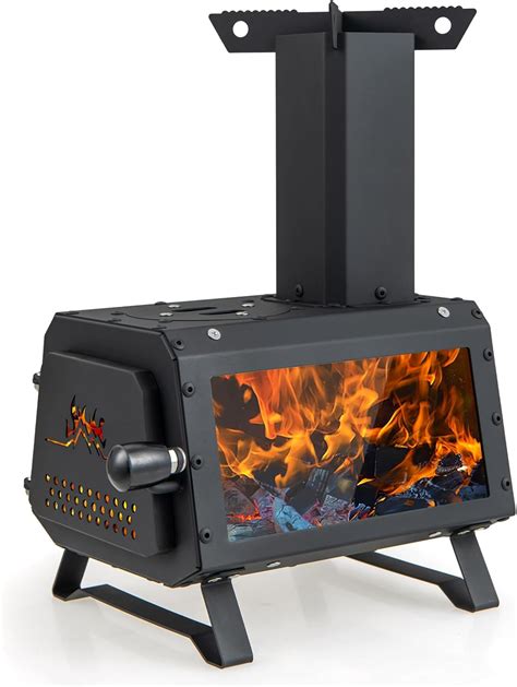 HAPPYGRILL Portable Wood Burning Stove with Visual India | Ubuy