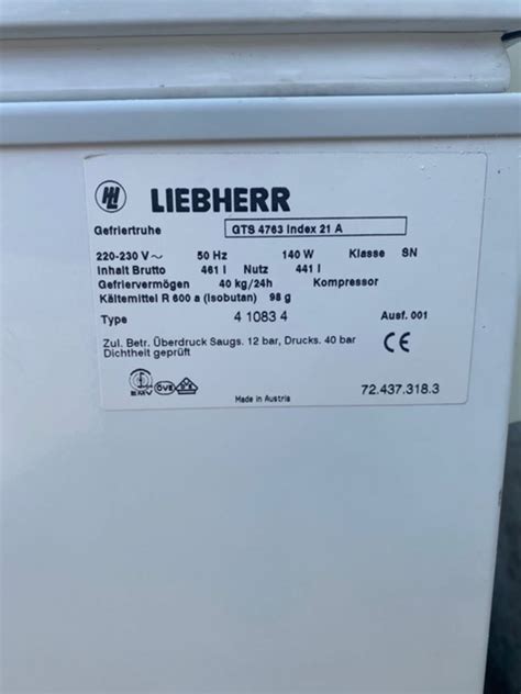 Liebherr Chest Freezer GTS 4763 Index 21 A