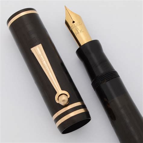 Wahl #6 Oversize Fountain Pen - Roller Clip, Black Chased Hard Rubber ...