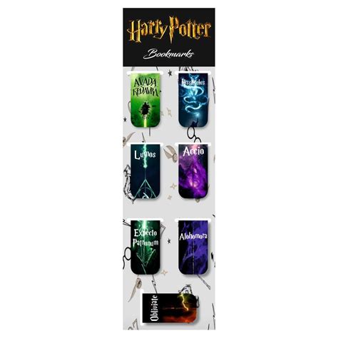 Harry Potter Spell Magnetic Bookmarks for Books | Reusable Page Markers ...