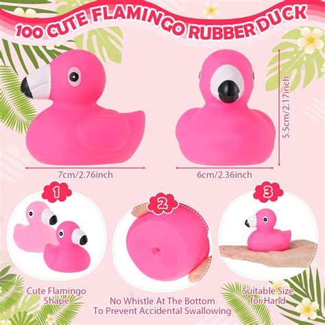 Snapklik.com : Jerify 48 Pcs Flamingo Rubber Duck Bulk Rose Pink Light Pink Flamingo Bath ...