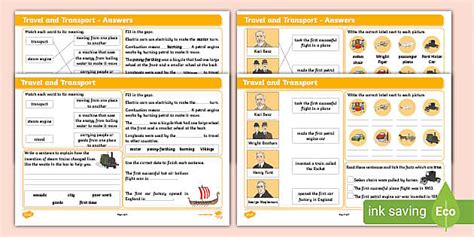 KS1 Revision Activity Mat: Travel and Transport - Twinkl