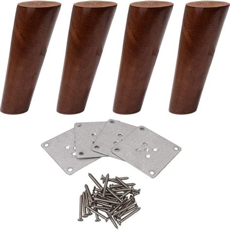 MEETWARM 16 inch Table Legs Wood Furniture Legs Tapered Round for ...