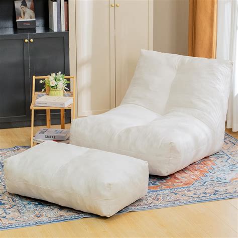 Cvortll Bean Bag Chair with Ottoman, Comfy Bean Bag Sofa India | Ubuy