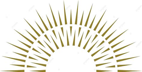 Icon Of Sunrise Radial Light Rays And Half Circle Sunburst Symbol ...