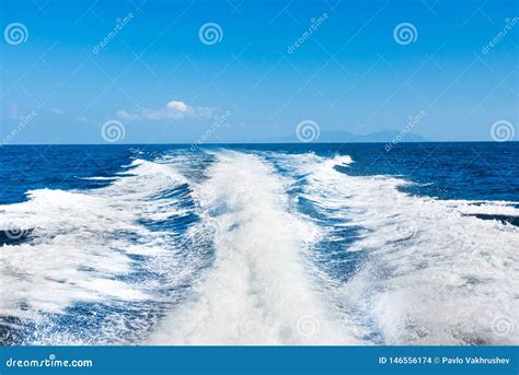 Wake of Boat on Water Surface Stock Photo - Image of back, leisure ...