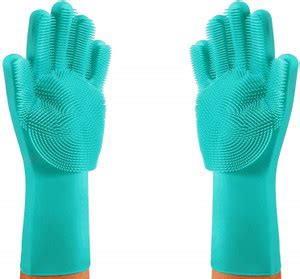 Lazy House Magic Silicone Scrubbing Gloves for Dishes, Hand Gloves for ...