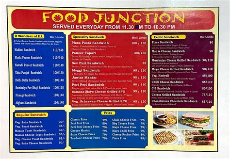 Menu at Food Junction, Navi Mumbai, Sector 15
