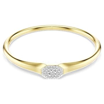 Dextera bangle, Round cut, White, Gold-tone plated | Swarovski