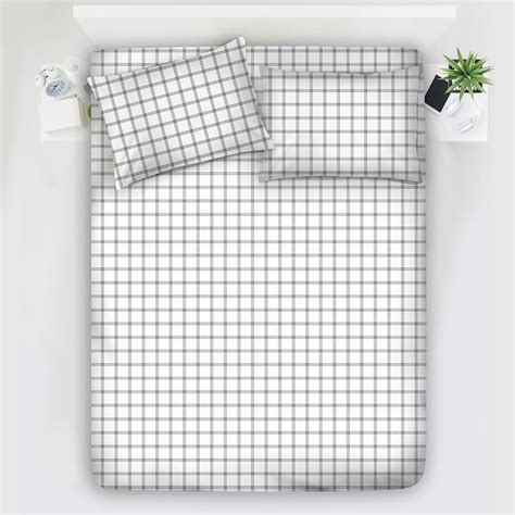 Buy LAYERS Zen Cotton Blend 225TC Checked 3Pcs Queen Bedsheet Set from ...