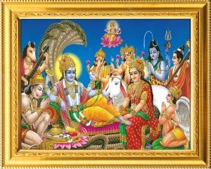 NDFRAME vishnu laxmi garuda Devi Devta photo frame with Laminated((6 ...