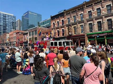 The Nashville Pride Parade down lower Broadway in downtown Nashville ...