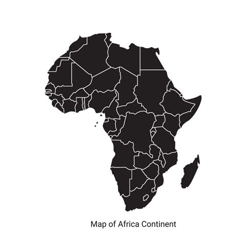 Black And White Political Map Of Africa - map of africa black and white